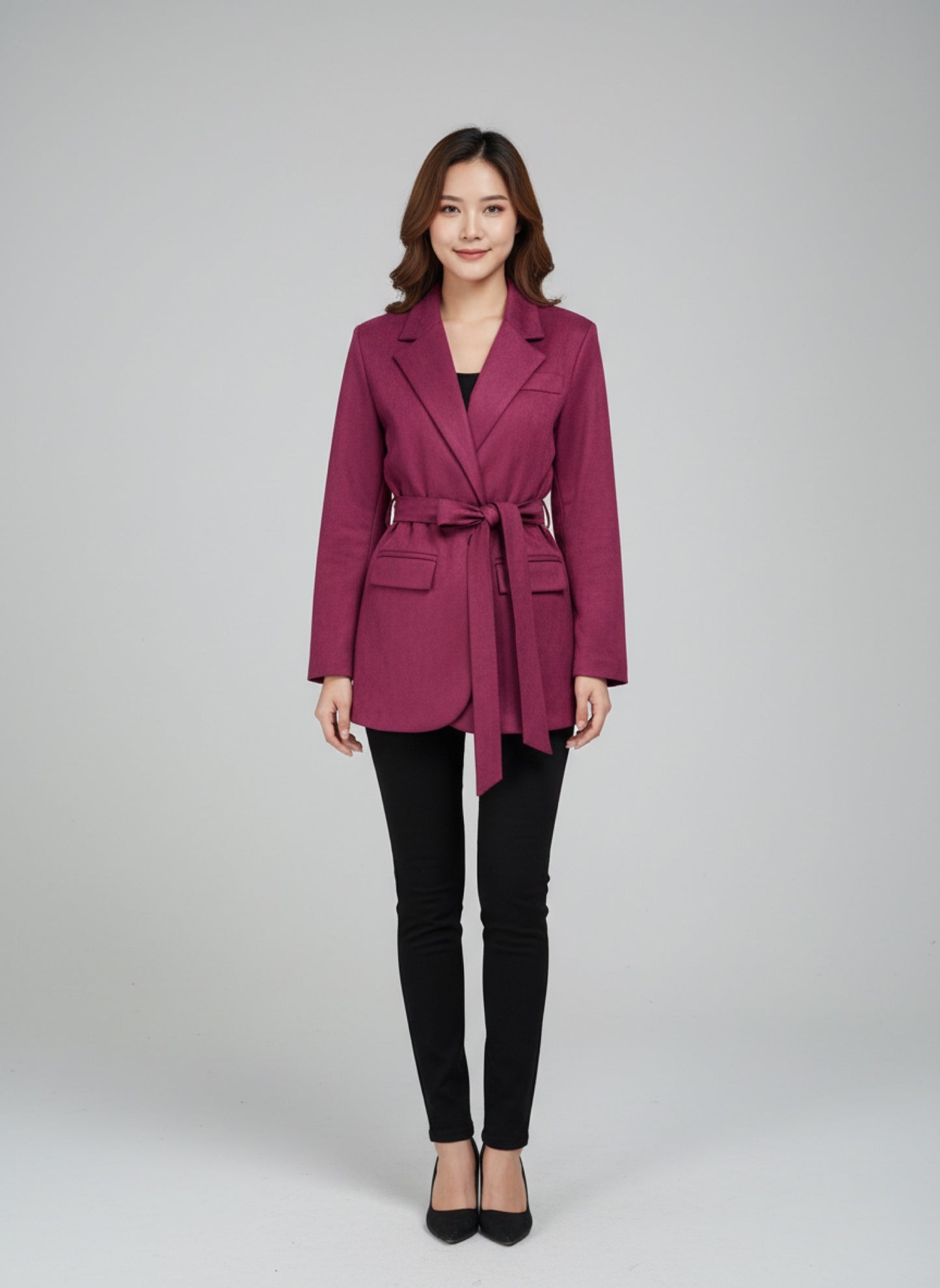 Blazer Donna con Cintura scamosciato