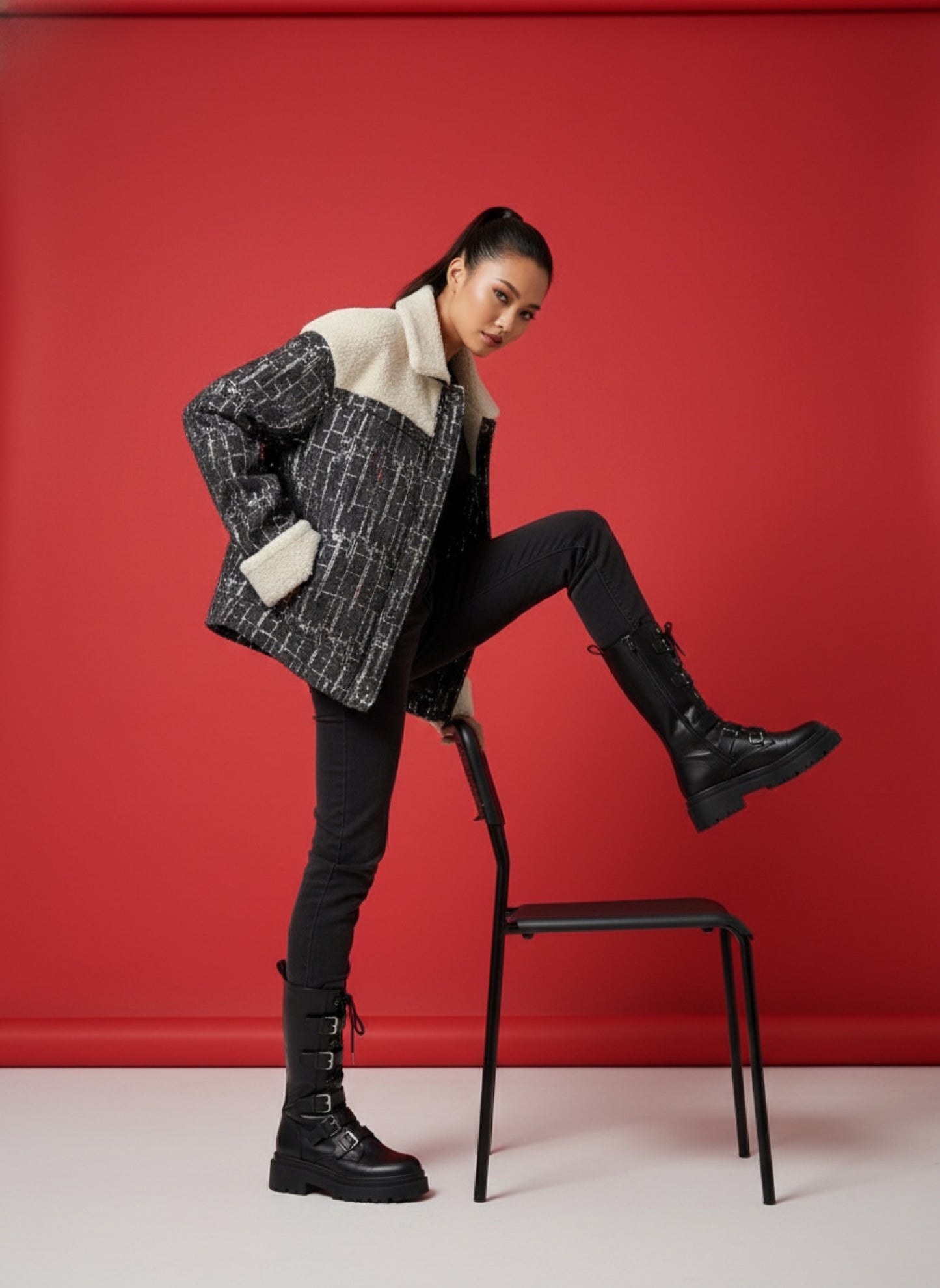 Giacca Donna Denim con Teddy