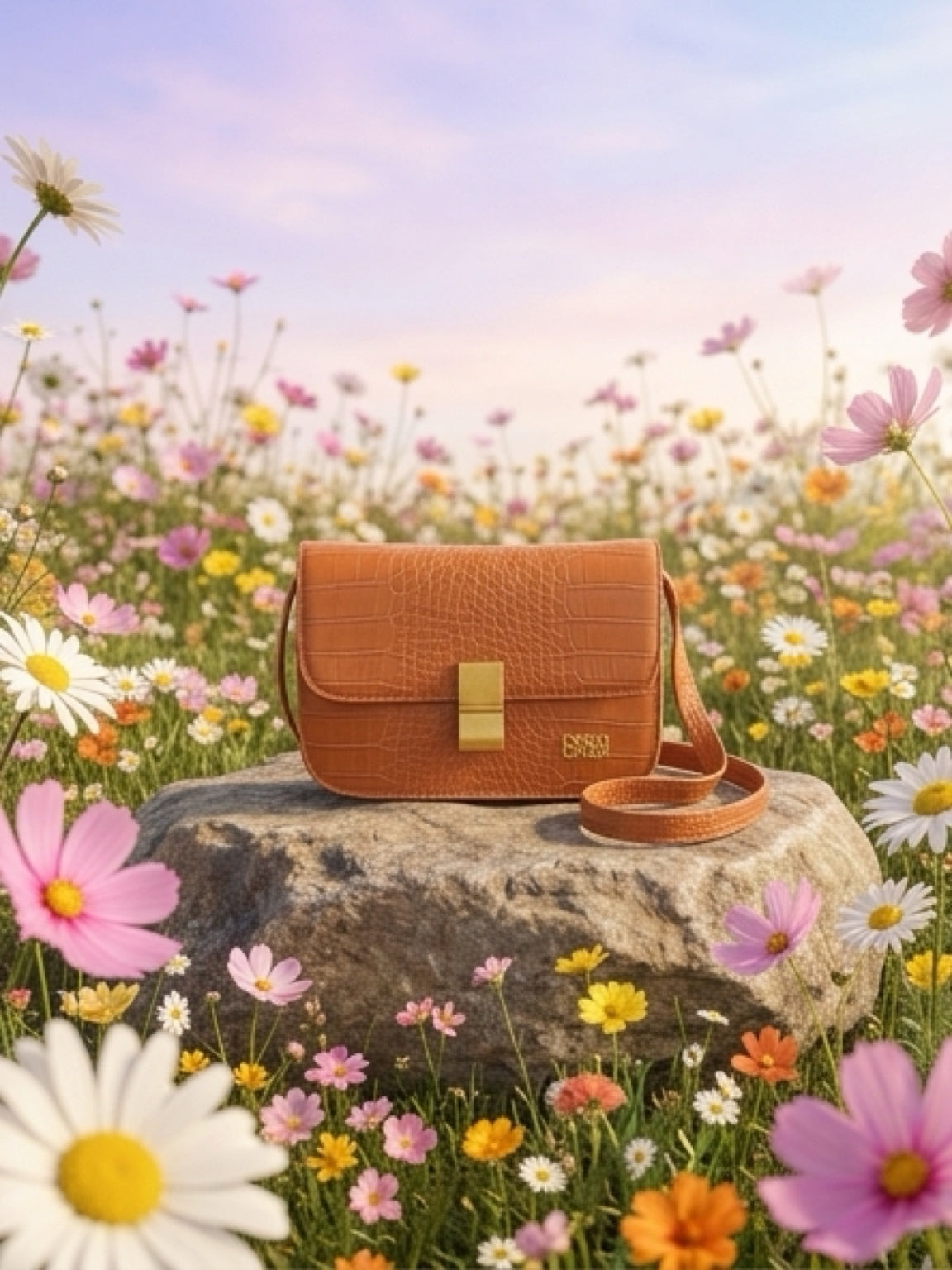 Mini bag beige effetto cocco Enrico coveri