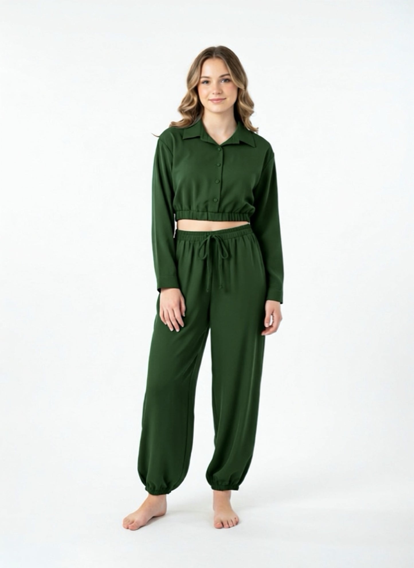 COMPLETO CAMICIA CROP + PANTALONE