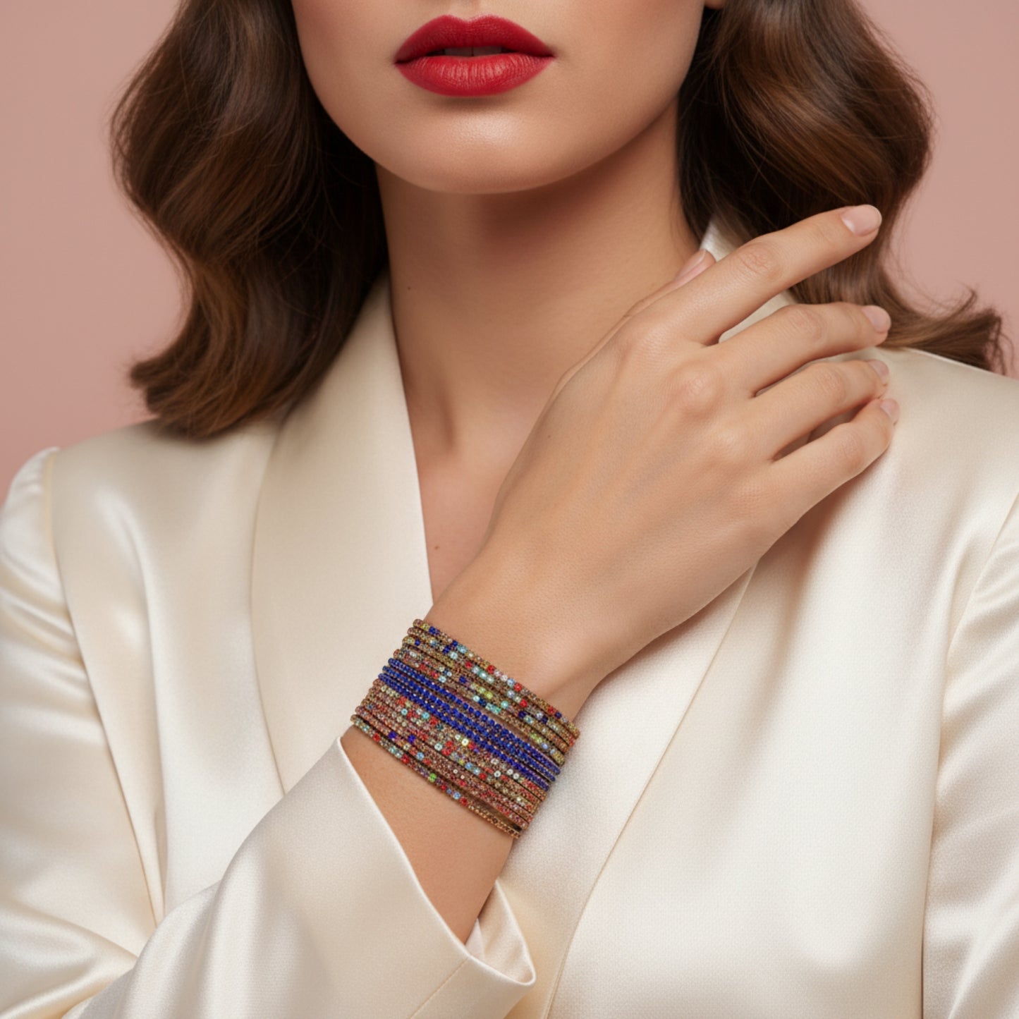 Bracciale multicolor a fili sottili – Acciaio Inox