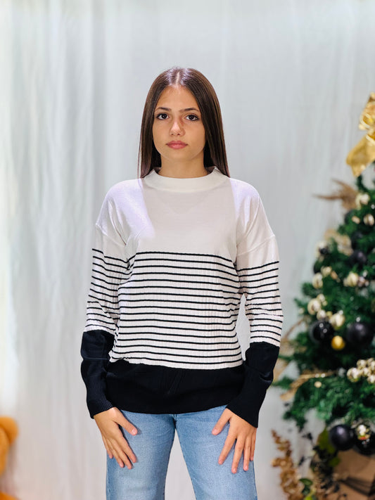 Maglione Bicolor Stripes
