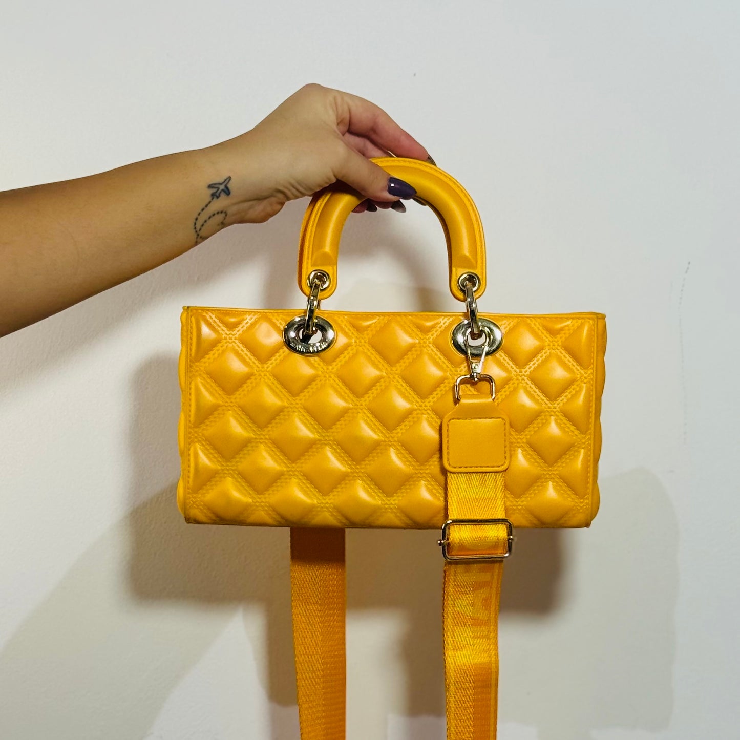 Marc Ellis Flat – Borsa Rettangolare Gialla in Plastica
