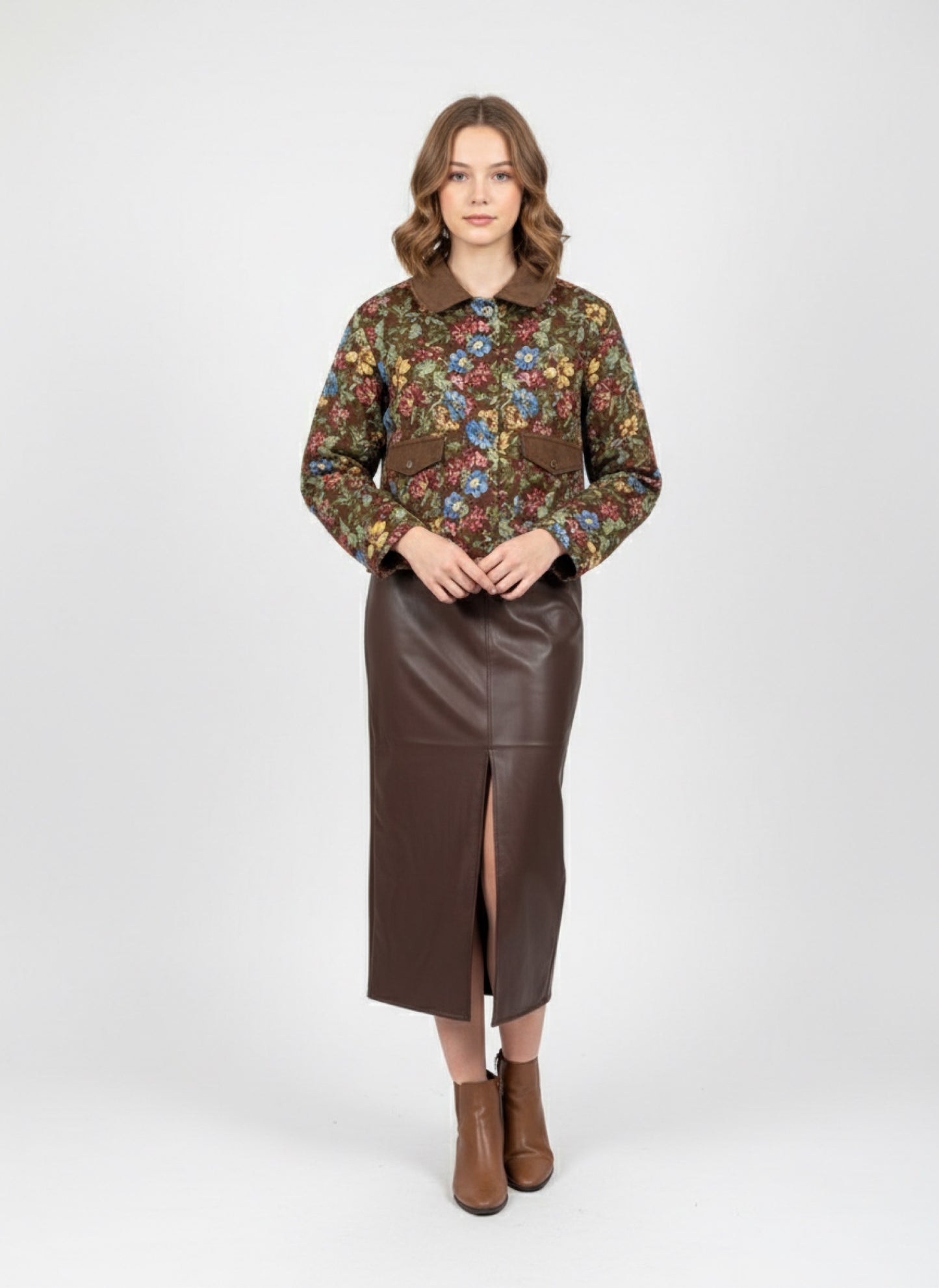 Gonna Midi Ecopelle con Spacco