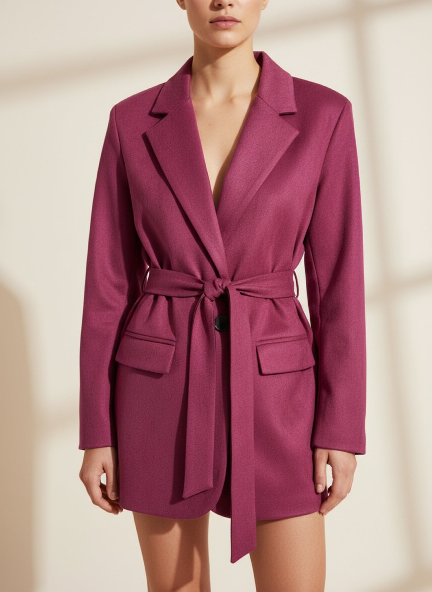 Blazer Donna con Cintura scamosciato