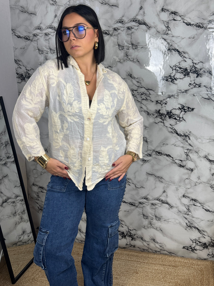 Camicia Panna Ricamata – Elodie