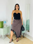 Gonna Satin Lace Midi