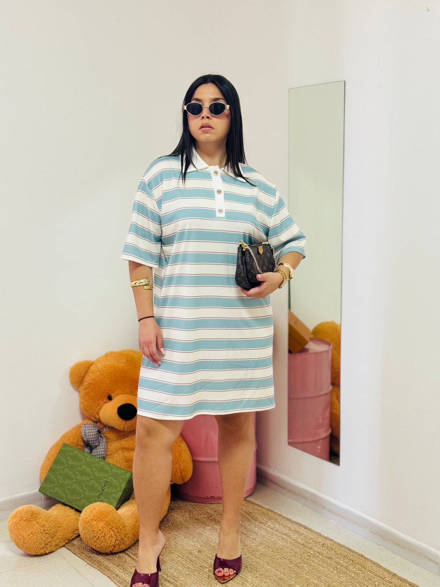POLO DRESS URBAN STRIPES