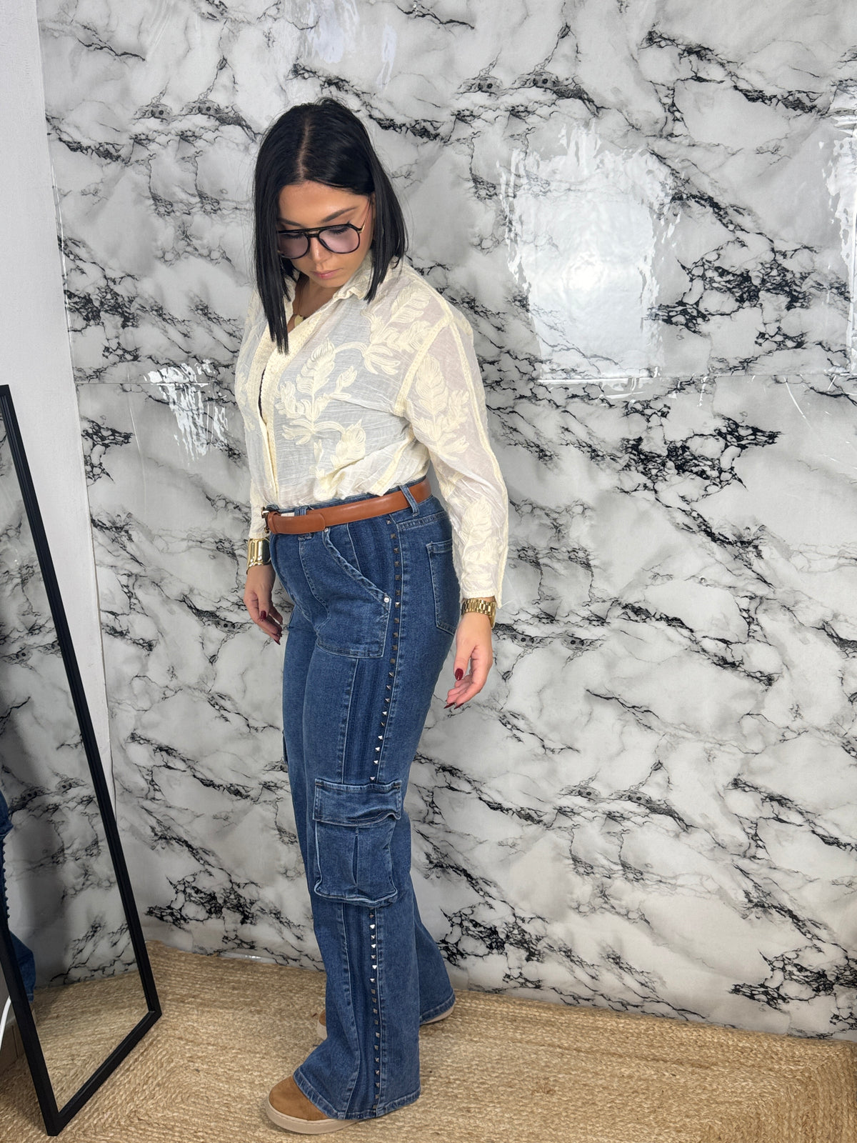 JEANS CARGO CON TASCONI — “Urban Pocket”