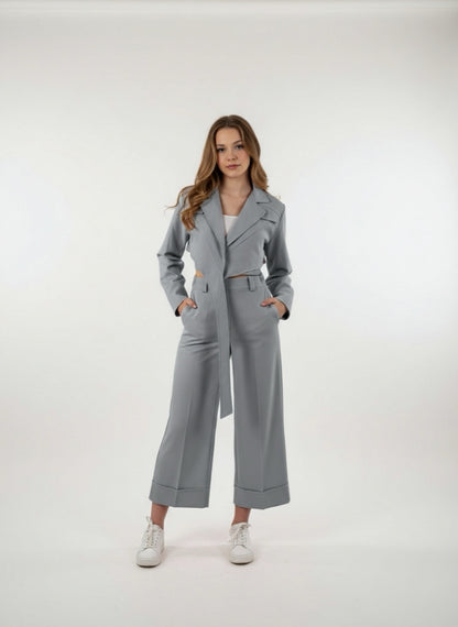 COMPLETO BLAZER CROP+ PANTALONE