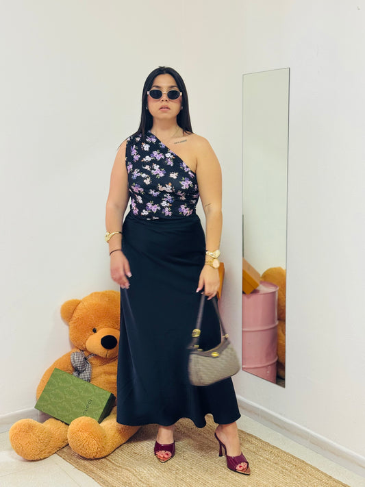 TOP FLOWER ONE SHOULDER