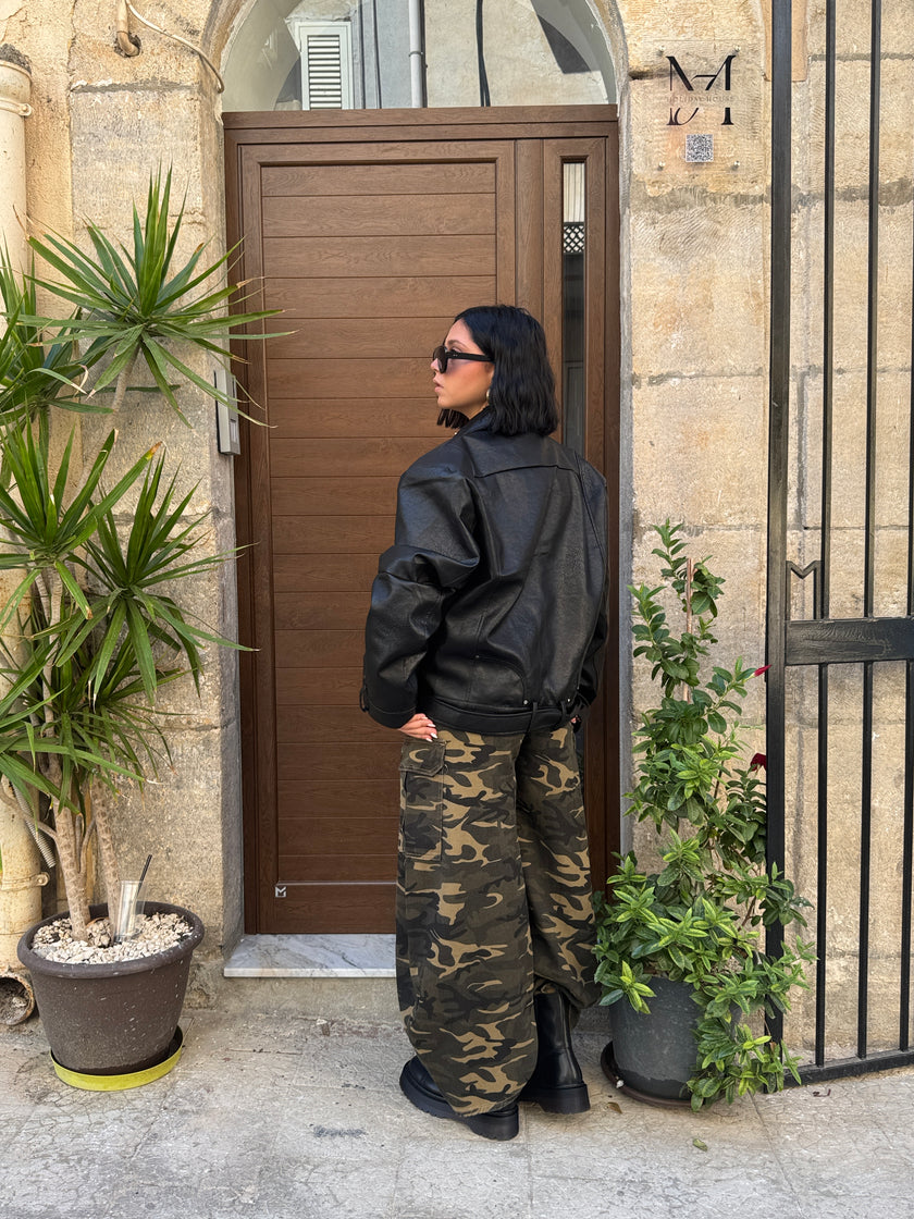 Luna Black – Giacca in Ecopelle Oversize