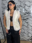 Gilet Knit con Pelliccia e Strass – Crystal Fur