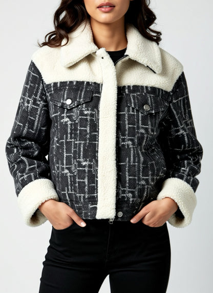 Giacca Donna Denim con Teddy