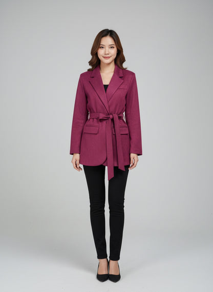 Blazer Donna con Cintura scamosciato