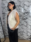 Gilet Knit con Pelliccia e Strass – Crystal Fur