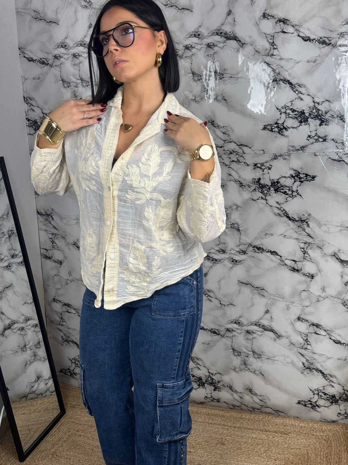 Camicia Panna Ricamata – Elodie