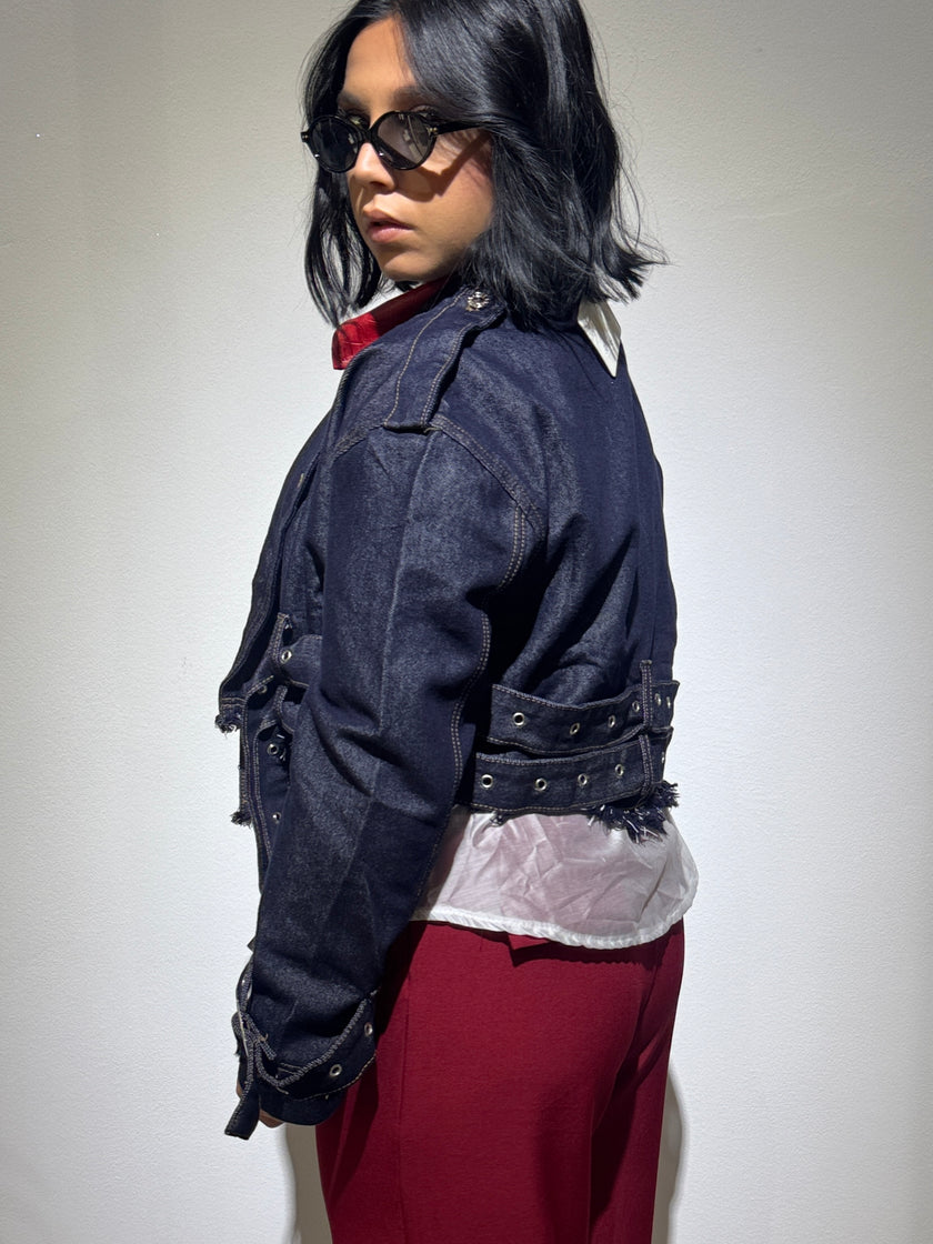 Rebel – Giacca Denim Sartoriale con Cinture
