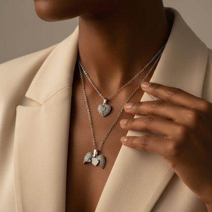 Collana doppia con cuori – Acciaio Inox