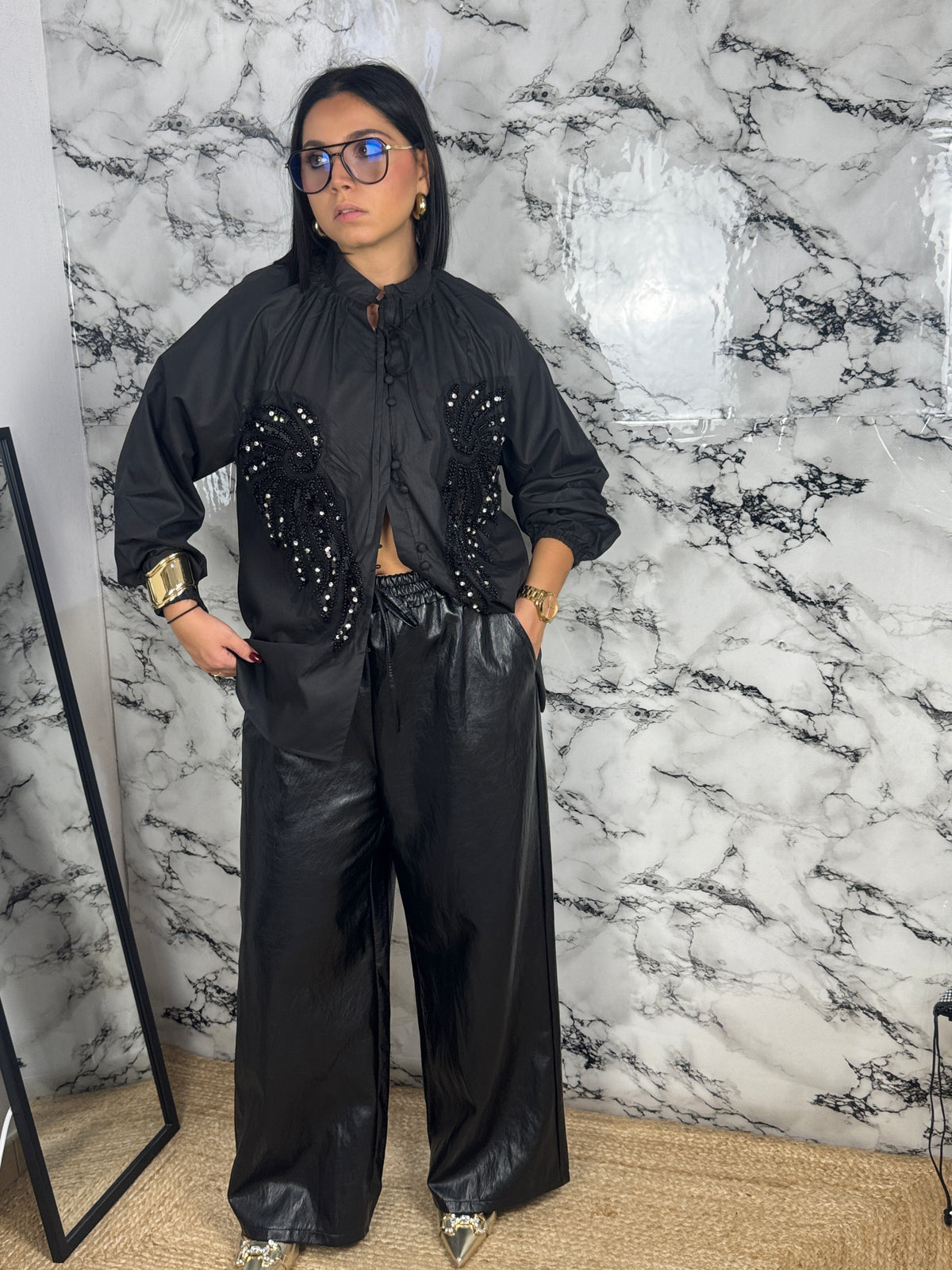 CAMICIA ANGEL CON APPLICAZIONI — “Glam”