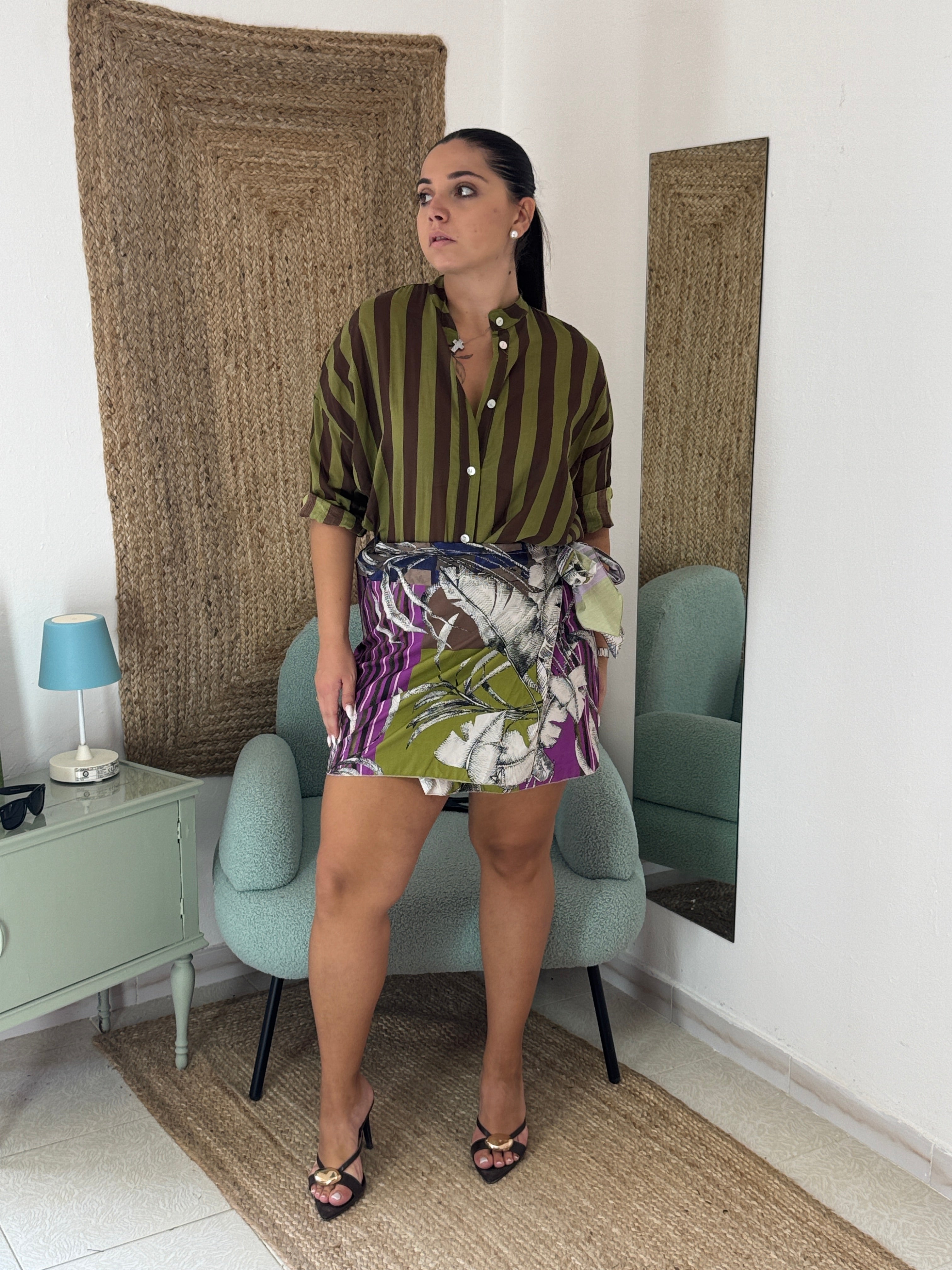 CAMICIA RIGHE VERDE