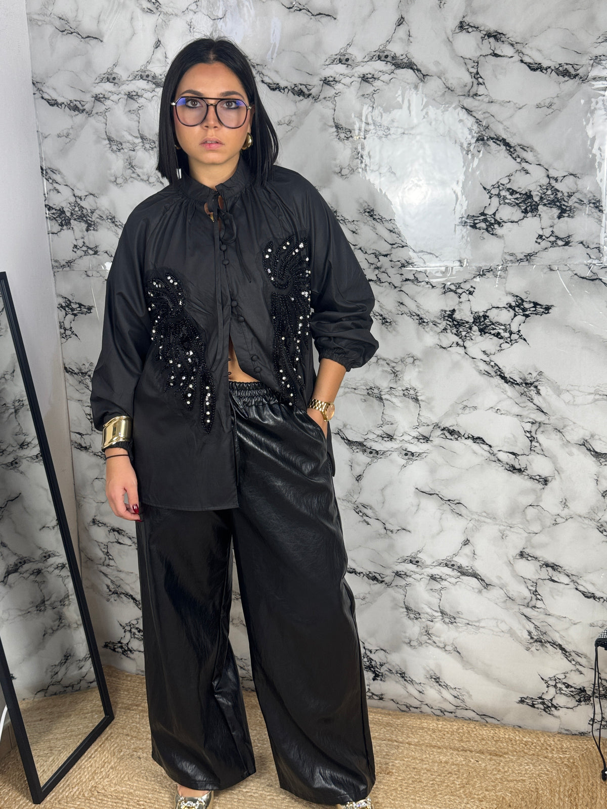 CAMICIA ANGEL CON APPLICAZIONI — “Glam”
