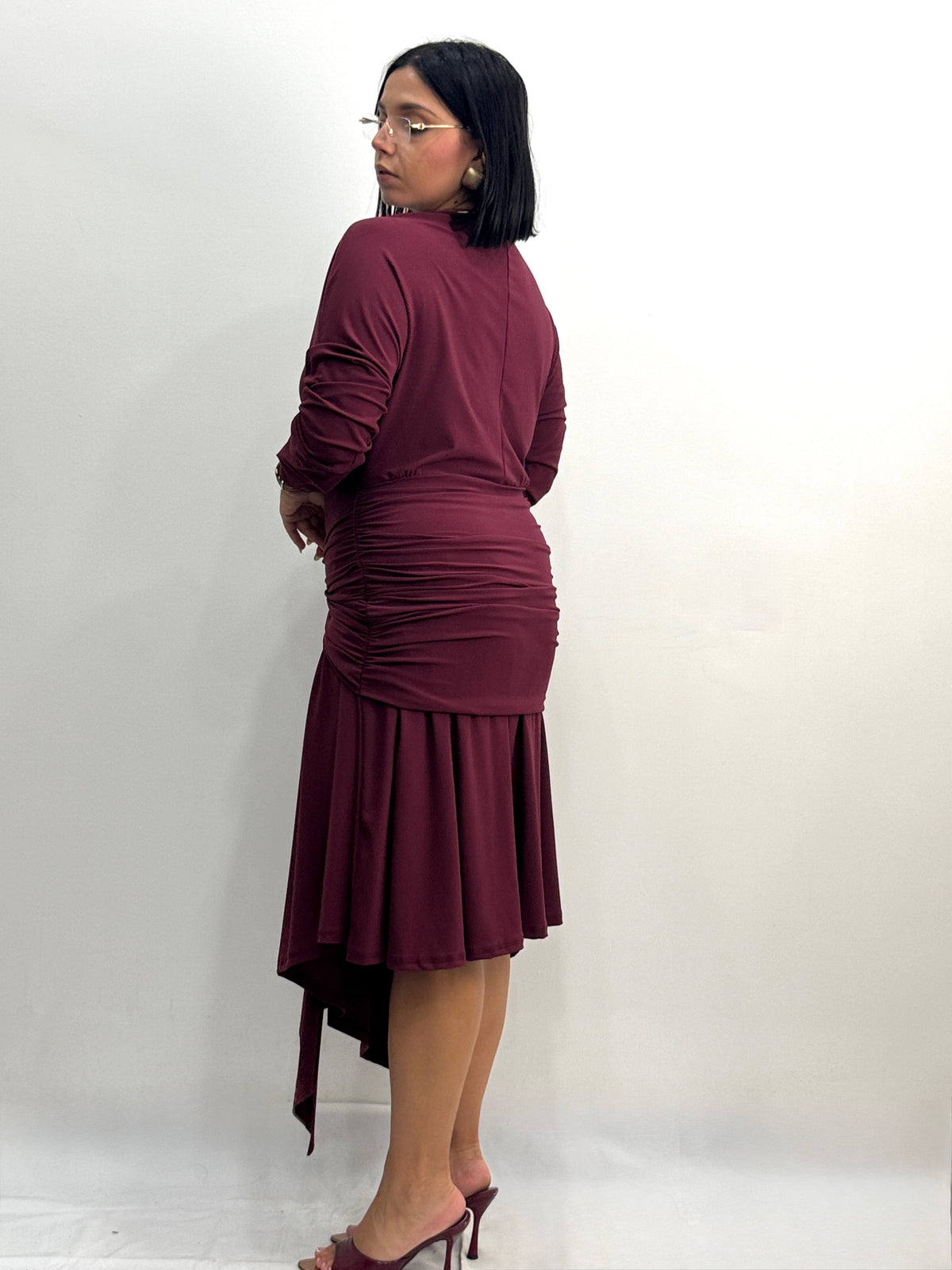 ABITO GIULIA MIDI BORDEAUX