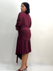 ABITO GIULIA MIDI BORDEAUX