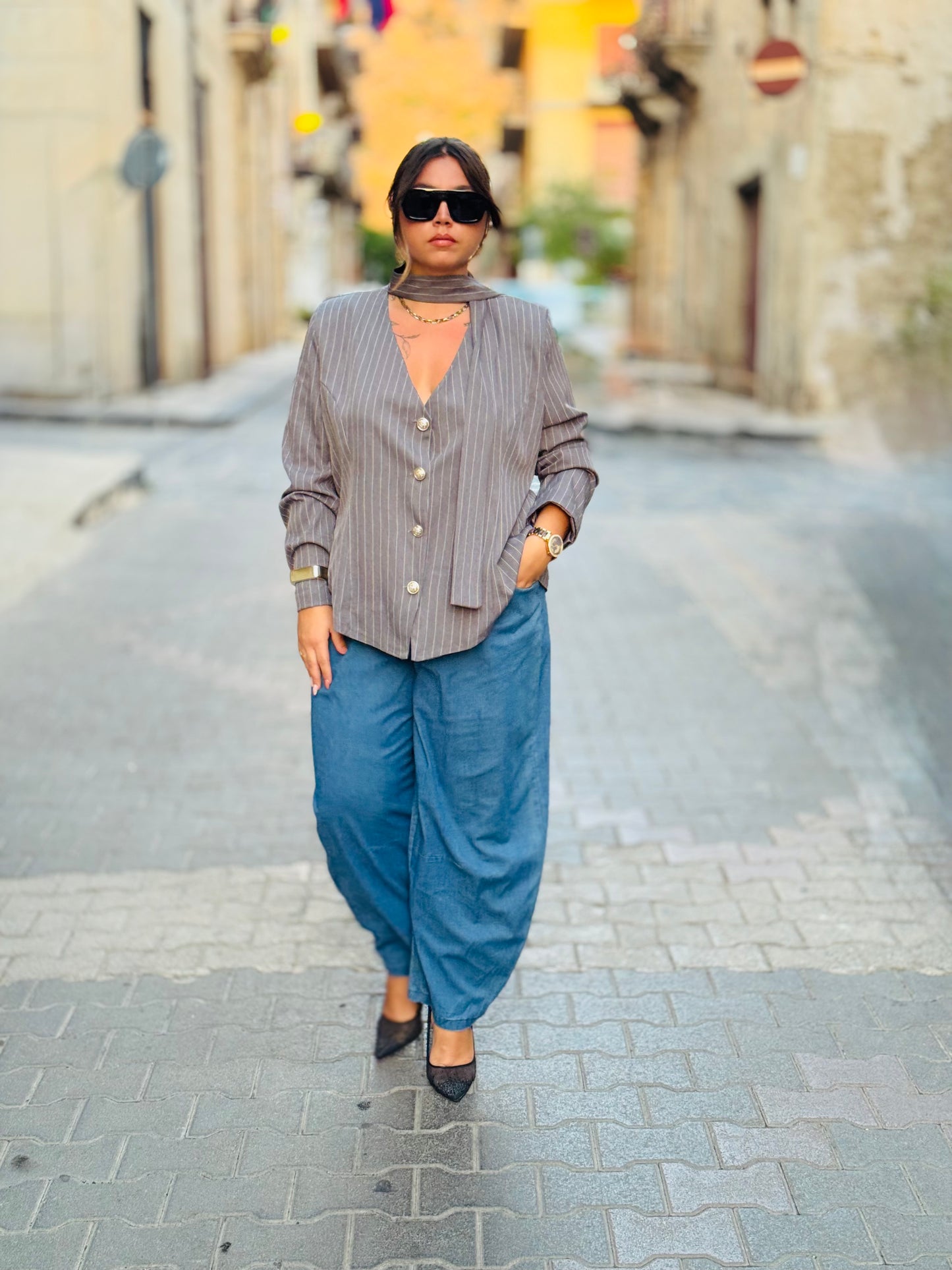 Blazer Gessato Elegance