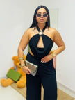 TOP JEWEL HALTER BLACK