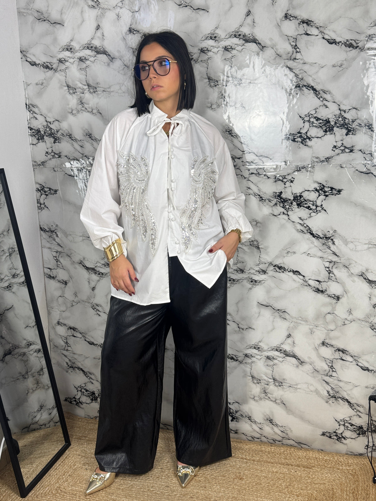 CAMICIA ANGEL CON APPLICAZIONI — “Glam”