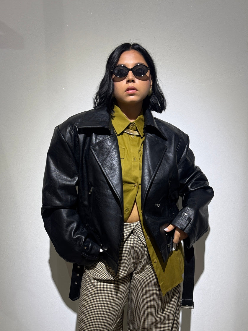 Luna Black – Giacca in Ecopelle Oversize
