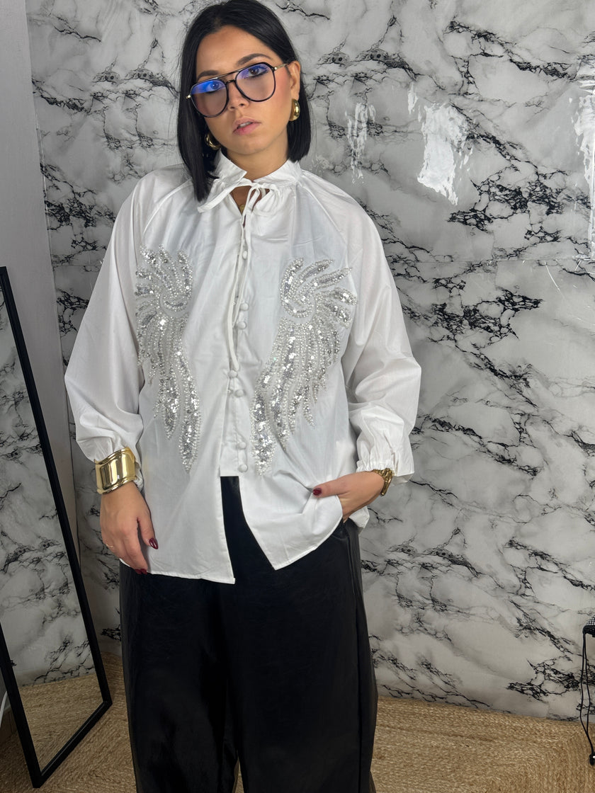 CAMICIA ANGEL CON APPLICAZIONI — “Glam”