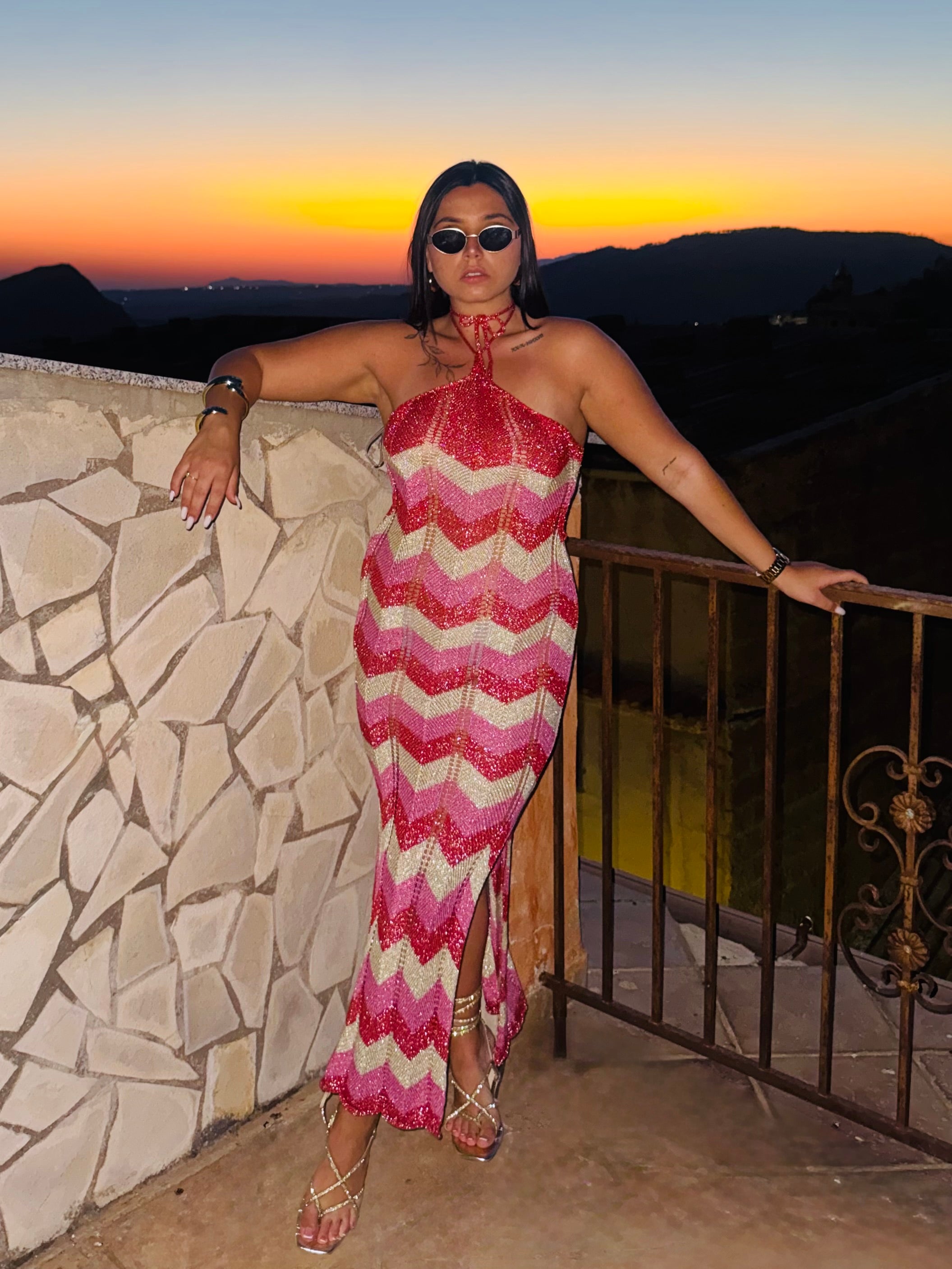 MAXI DRESS GOLDEN WAVE PINK
