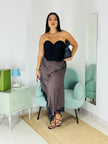 Gonna Satin Lace Midi