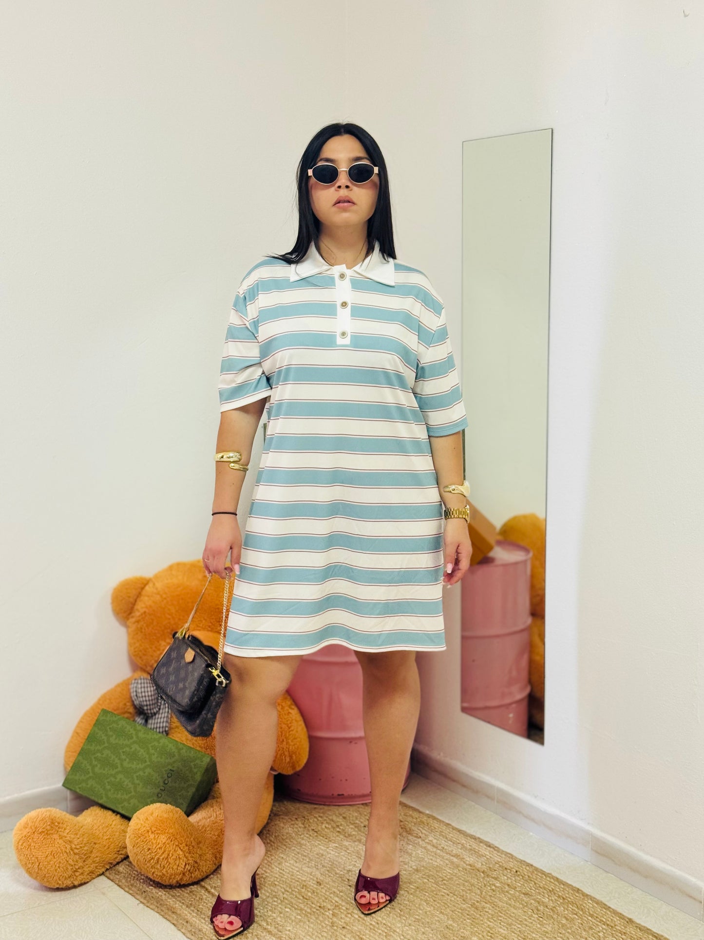 POLO DRESS URBAN STRIPES