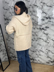 CARDIGAN CON CAPPUCCIO — “Soft Camel”