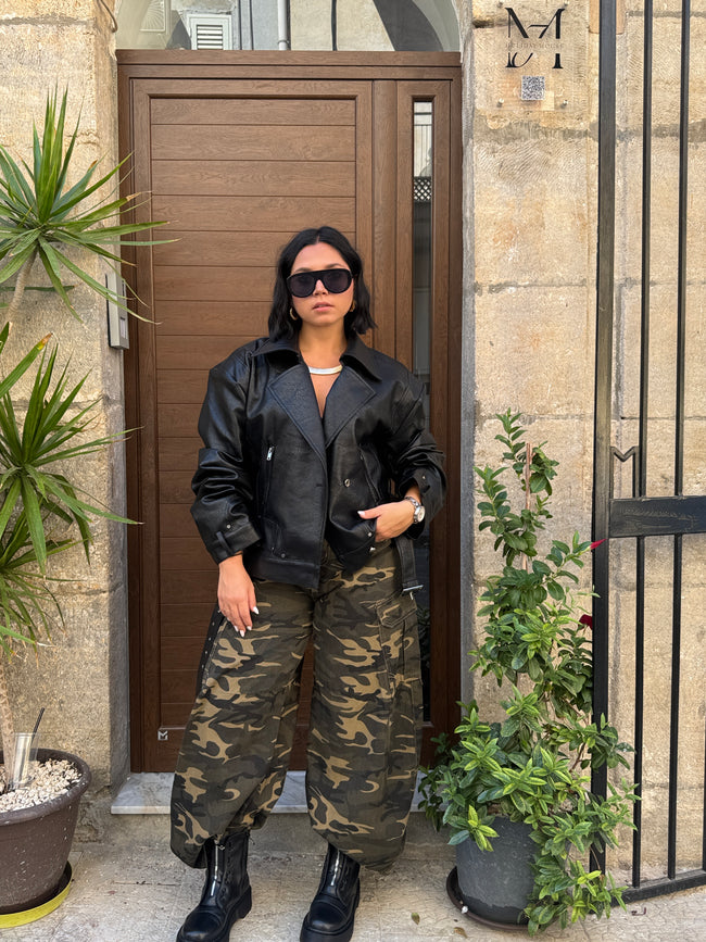 Luna Black – Giacca in Ecopelle Oversize