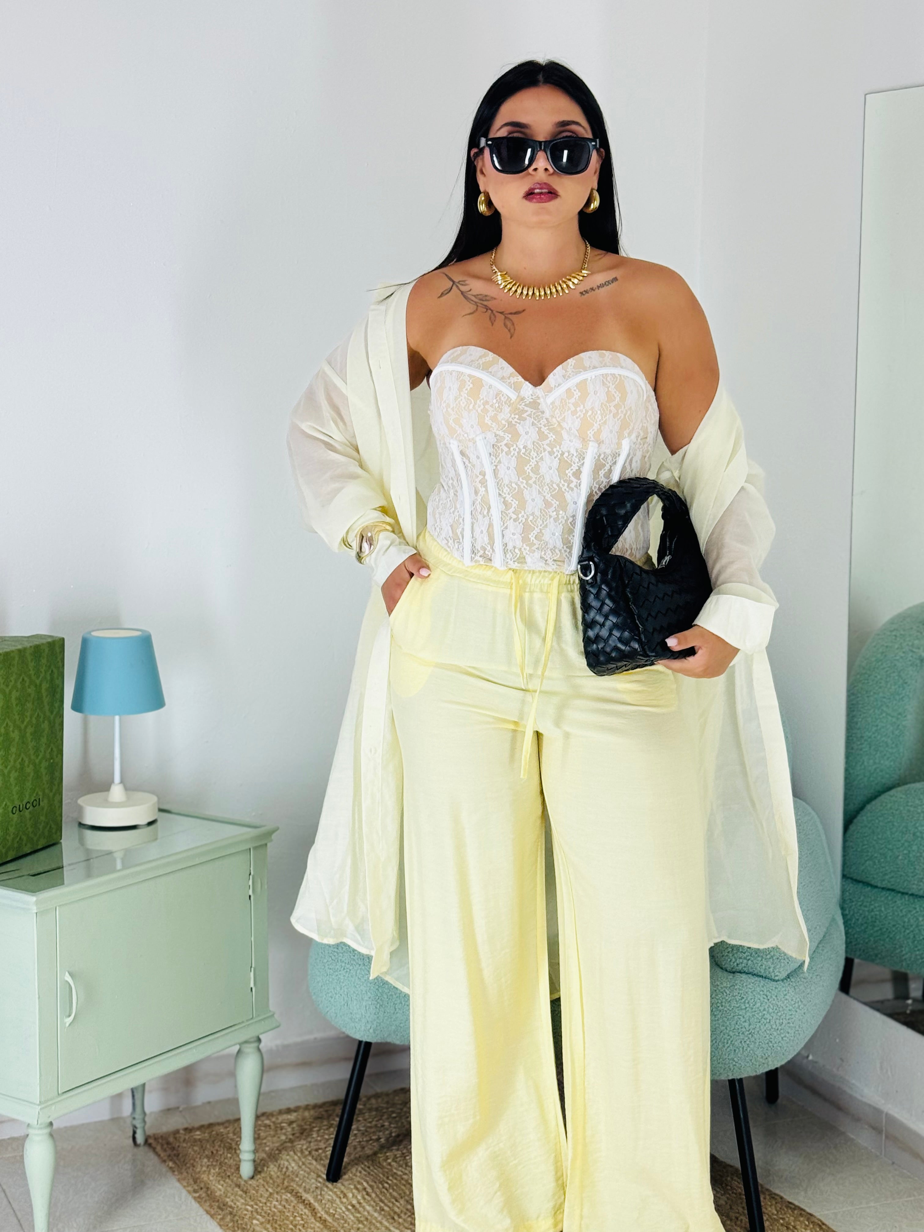 Corpetto Satin Corset bianco