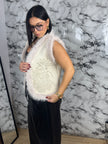 Gilet Knit con Pelliccia e Strass – Crystal Fur