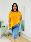 T-shirt Star in viscosa senape