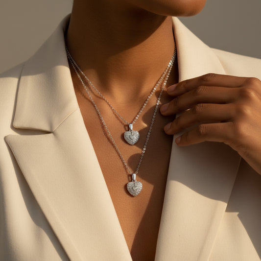 Collana doppia con cuori – Acciaio Inox