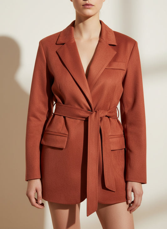 Blazer Donna con Cintura scamosciato
