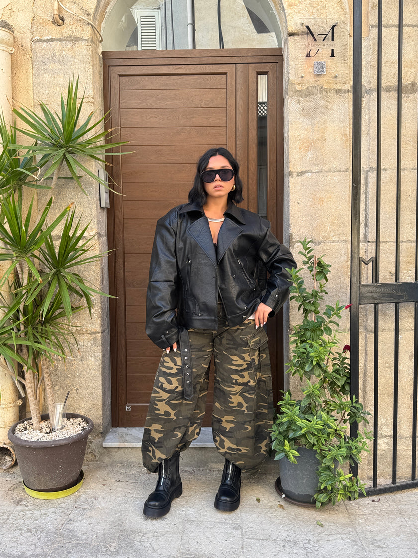 Luna Black – Giacca in Ecopelle Oversize