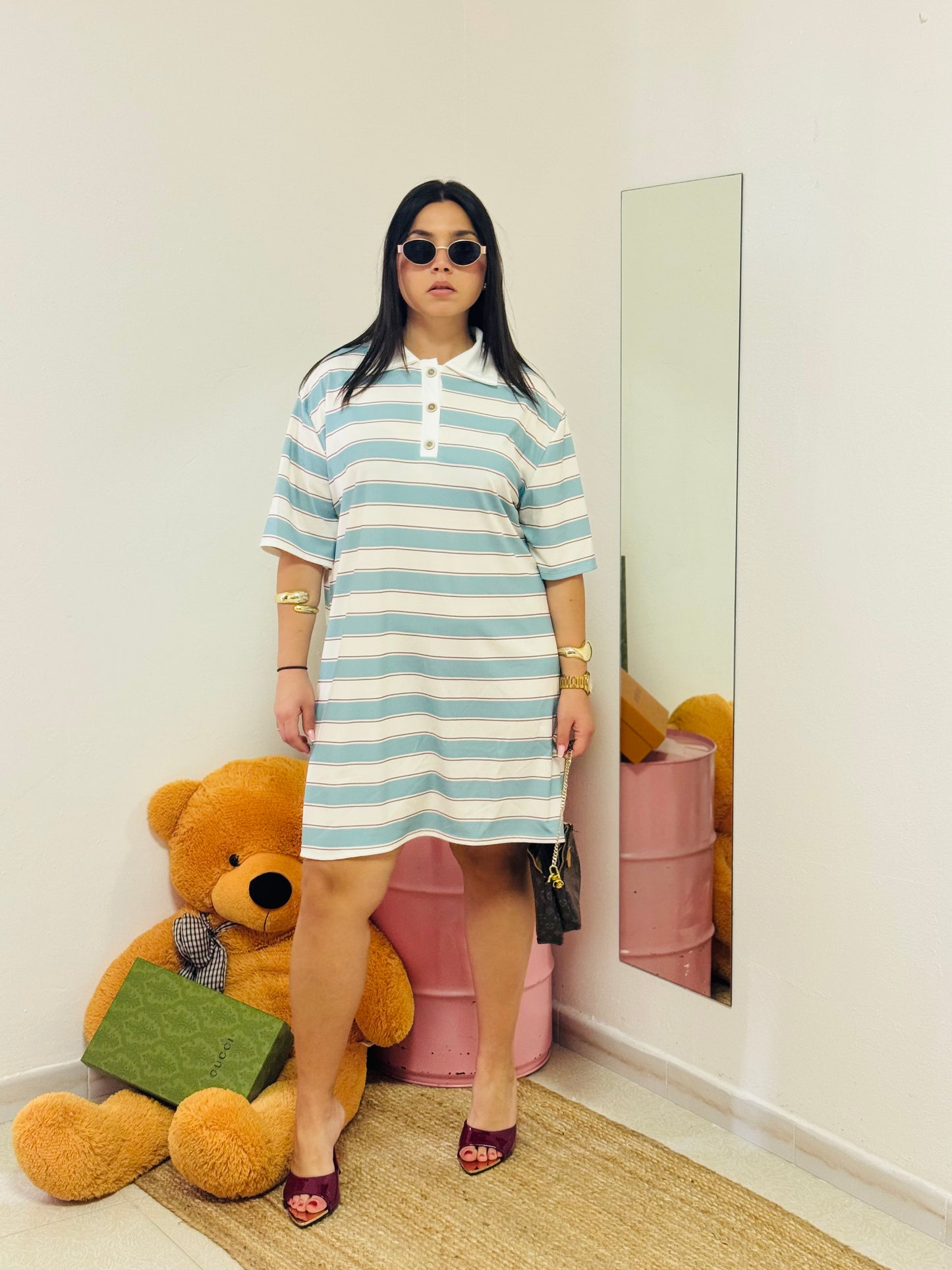 POLO DRESS URBAN STRIPES