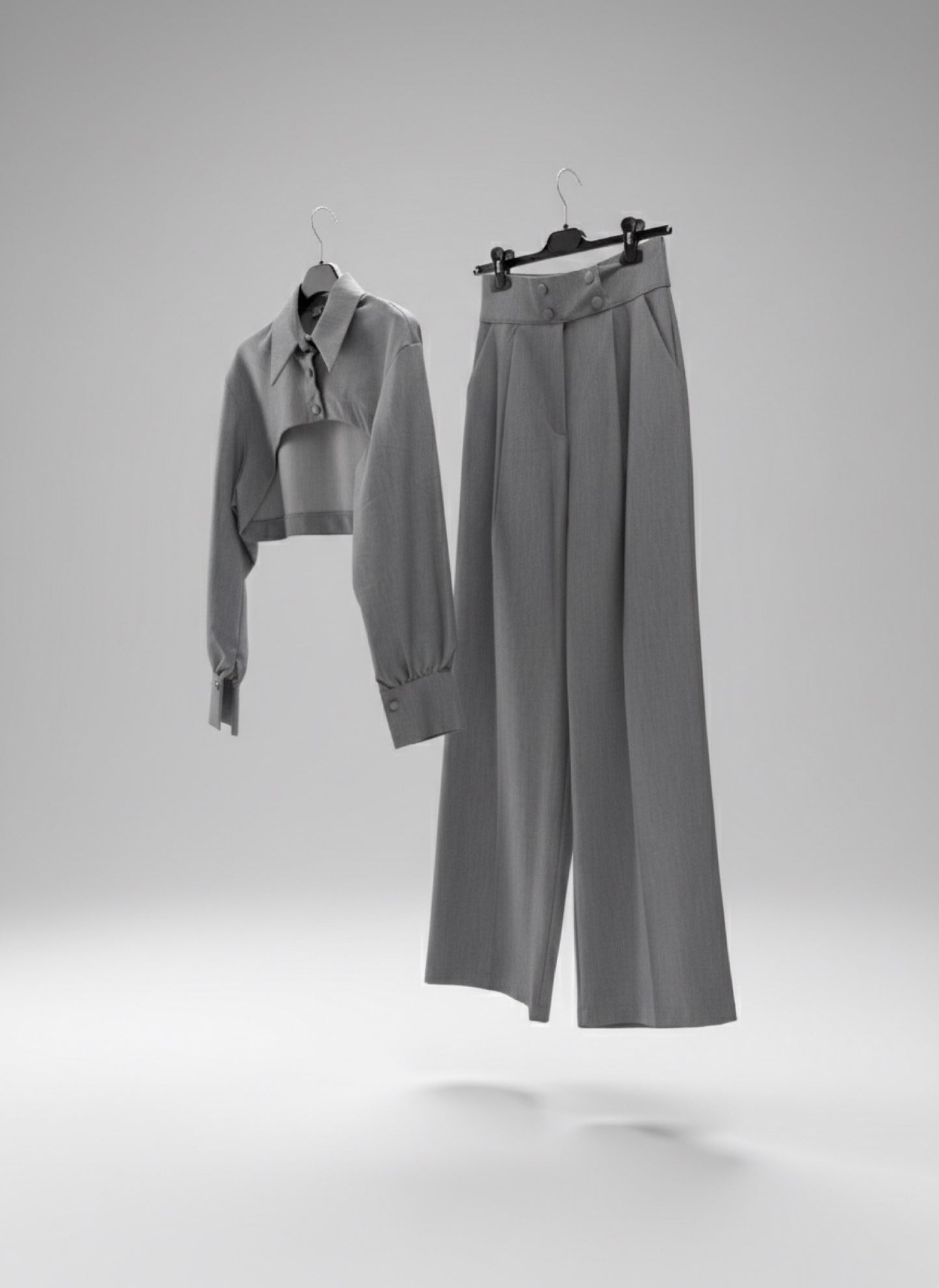 COMPLETO CAMICIA CROP + PANTALONE MORBIDO