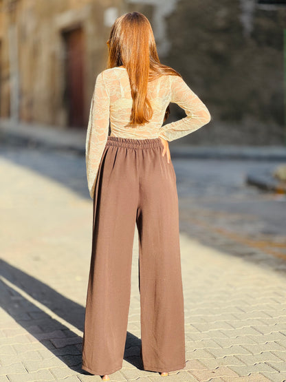 Pantalone marrone a palazzo