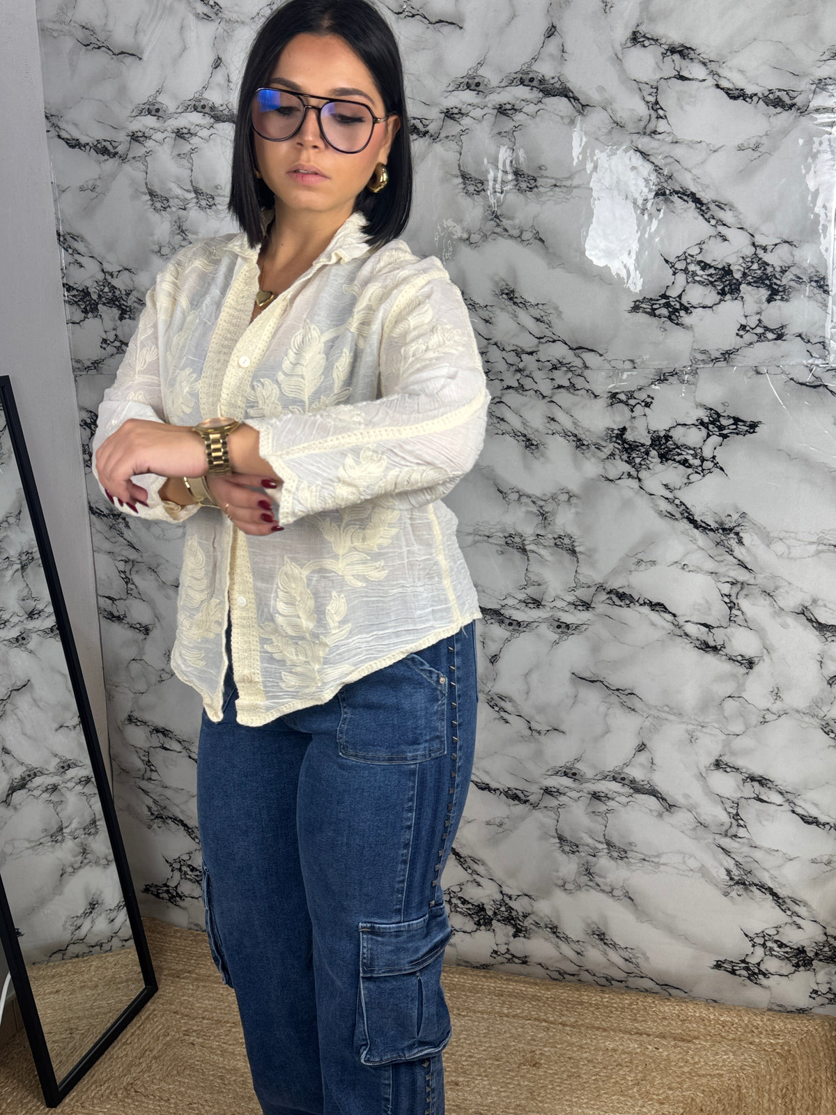 Camicia Panna Ricamata – Elodie