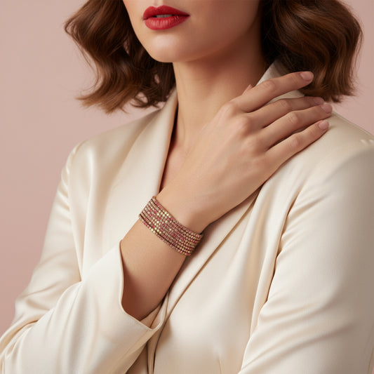 Bracciale multicolor a fili sottili – Acciaio Inox