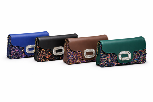 Borsa paillettes e doppia tracolla